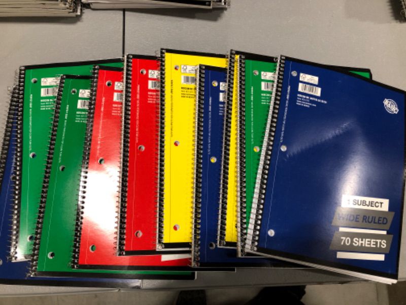 Photo 1 of 10 pack of spiral notebooks- various colors- 1 subject-wide ruled- 70 sheets