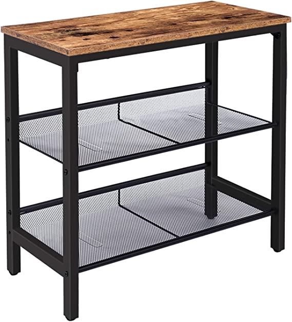 Photo 1 of HOOBRO Side Table, 3-Tier Narrow End Table, Nightstand with 2 Flat or Slant Adjustable Shelves for Small Spaces