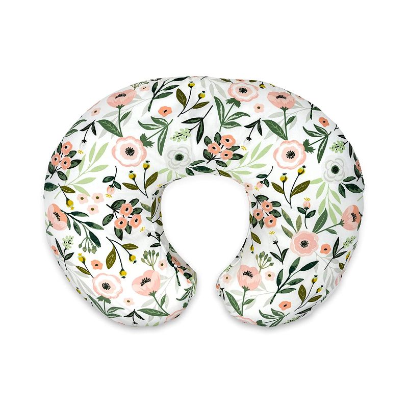 Photo 1 of Boppy Nursing Pillow and Positioner—Original | Pink Garden Flowers | Breastfeeding, Bottle Feeding, Baby Support | with Removable Cotton Blend Cover | Awake-Time Support , 20x16x5.5