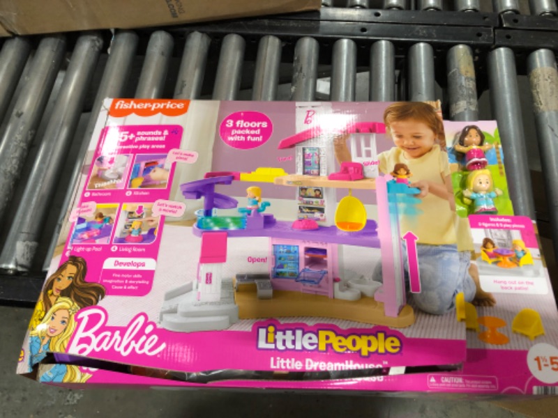 Photo 3 of Barbie Little DreamHouse by Fisher-Price Little People, Interactive Toddler playset with Lights, Music, Phrases, Figures and Play Pieces