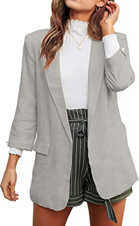 Photo 1 of ANRABESS Women's Casual Blazers Open Front Long Sleeve Lapel Pockets Office Jackets Blazer Work Suit
SIZE LARGE 