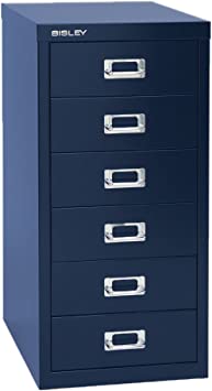 Photo 1 of Bisley 6 Drawer Steel Under-Desk Multidrawer Storage Cabinet, Navy (MD6-NV)