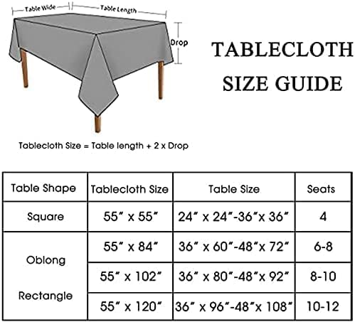 Photo 1 of  Linen Farmhouse Table Cloth, Burlap Tablecloth Heavy Duty Fabric,Stain Resistant,Water Resistant Table Cloths,Decorative Oblong Table Cover for Fall,Thanksgiving, Christmas, BLACK 55X55 