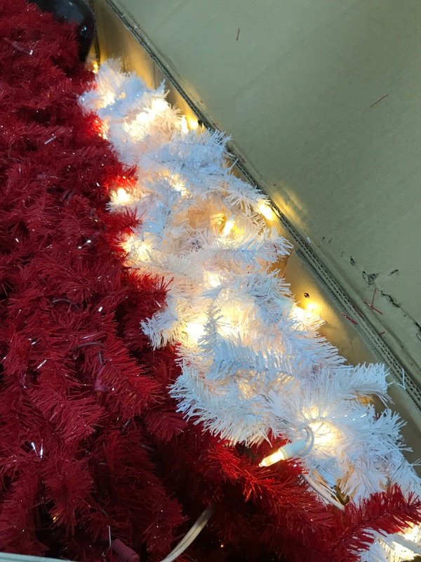 Photo 3 of 9' Holiday Red Santa'S Hat Christmas Tree With 600 Led Lights And 1992 Bendable Branches T3275 By Nearly Natural