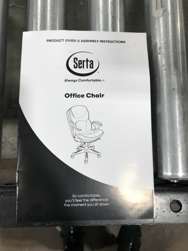 Photo 1 of Serta Ergonomic Executive Office Motion Technology, Adjustable Mid Back Desk Chair with Lumbar Support, Black Bonded Leather
