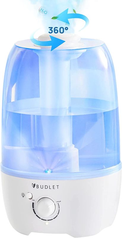 Photo 1 of 3.2L Cool Mist Humidifiers with Oil Diffuser-Quiet Ultrasonic Air Humidifier for Bedroom , Vaporizer Humidifier for Baby, Lasts Up to 25 Hours, Automatic Shut-Off,360° Nozzle and Night Light Function.
Brand: BUDLET