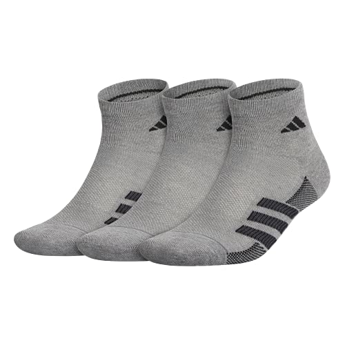 Photo 1 of adidas Men's Climacool Superlite Quarter Socks (3 Pack) Large Black/Onix Grey/Night Grey