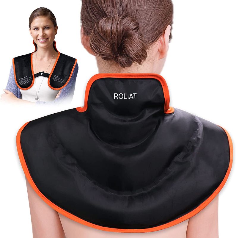 Photo 1 of ROLIAT Shoulder Cervical Gel Ice Wrap, Reusable Soft Plush Neck Shoulder Ice Pack - Relaxes and Soothes Sore Neck & Shoulder Muscles, Sprains, Tension, Bruises and More... 