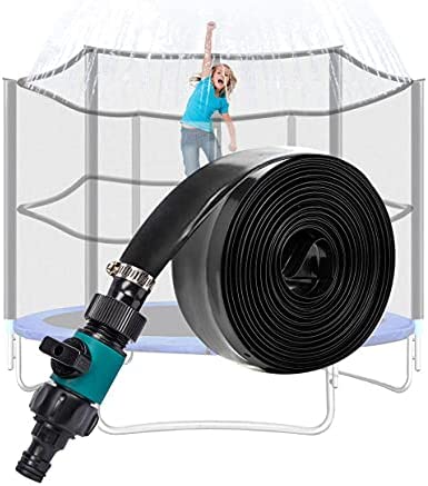 Photo 1 of EOX Trampoline Sprinkler, 39Ft Trampoline Water Park Sprinkler Hose Water Sprays Trampoline Water Sprinkler for Kids Cool Down Trampoline Playing in Water Summer Outdoor Water Park Game Sprinkler 