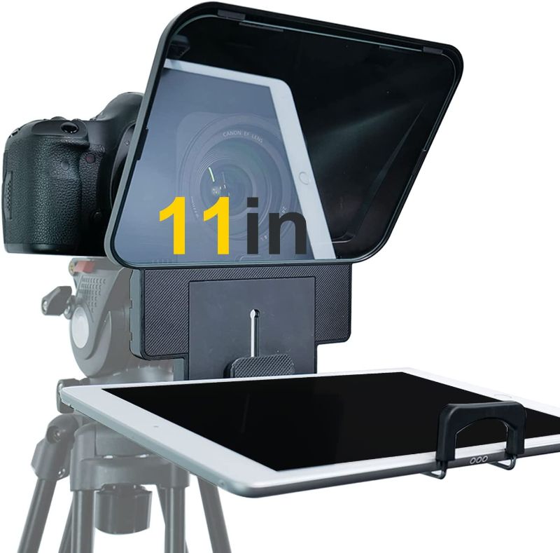 Photo 1 of AVIDEONE 11" Portable Teleprompter Kits with APP Bluetooth Remote Control for DSLR Camera, iPad, iOS/Android Tablet, Smartphone
