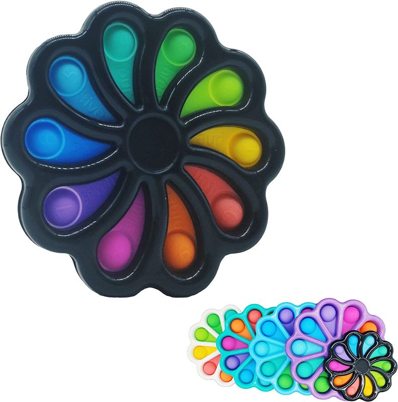 Photo 1 of  2 PIECES MIYACA Flower Fidget Toys Sensory Dimple Digit Fidget Toy,Stress Relief Hand Toys for Kids Adults Anxiety Autism Toy Special Office Toys