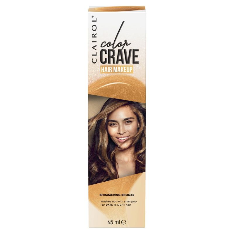 Photo 1 of 2 boxes Clairol Color Crave Hair Make up Washes Out with Shampoo 45ml Shimmering Bronze