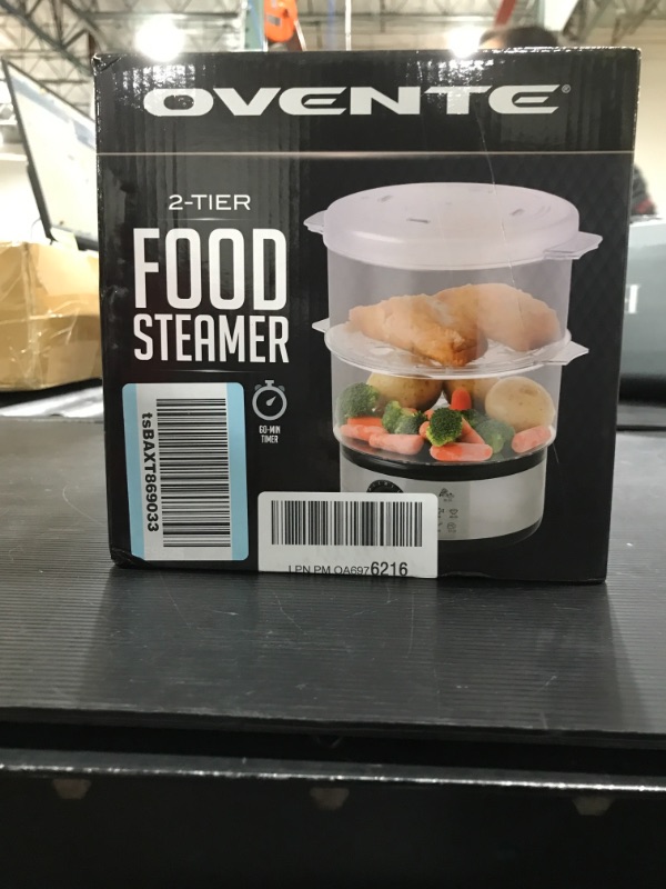 Photo 2 of 20-Cup Silver 2-Tier Food Steamer with Stainless Steel Base and Plastic Containers