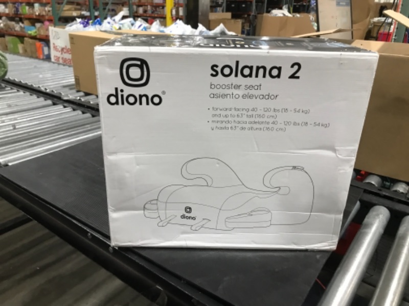 Photo 1 of Diono Solana 2 XL, Dual Latch Connectors, Lightweight Backless Belt-Positioning Booster Car Seat, 8 Years 1 Booster Seat, Black 2019 LATCH Connect Single Black