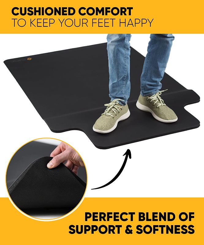 Photo 1 of Office Chair Mat with Anti Fatigue Cushioned Foam - Chair Mat for Hardwood Floor with Foot Rest Under Desk - 2 in 1 Chairmat Standing Desk Anti-Fatigue Comfort Mat for Hard Floor