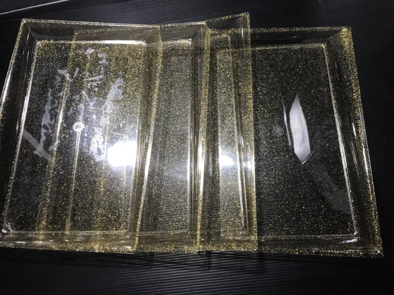 Photo 1 of 4 GOLD GLITTER TRAYS 15 X10"
2 ARE CRACKED SEE PHOTO