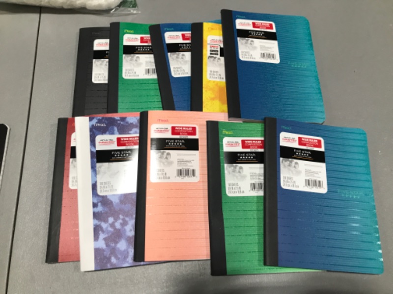 Photo 1 of 10 PACK Five Star Wide Ruled Composition Notebook 100 Pages!!! COLORS VARY!!!! 
