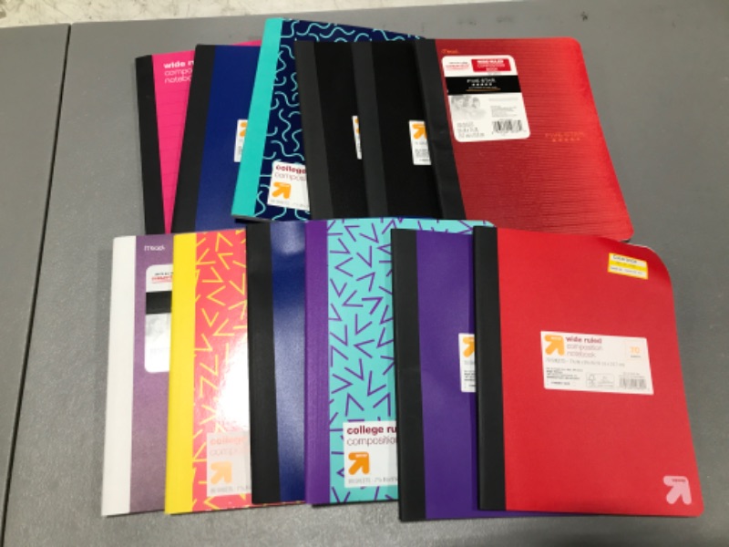 Photo 1 of 12 PACKWide Ruled Red Flexible Cover Composition Notebook - up & up
COLORS VARY!!!!