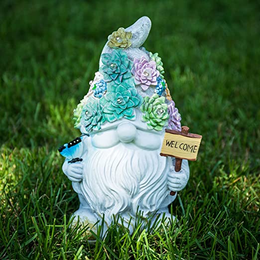 Photo 1 of agore Gnome Garden Statues Outdoor Decor, Solar Gnome Figurines Lights for Garden Decoration with 10 Waterproof Warm White LED Multicolor GO201E GO201E
