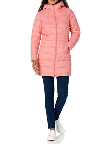 Photo 1 of Amazon Essentials Women's Lightweight Long-Sleeve Full-Zip Water-Resistant Packable Hooded Puffer Coat, Pink, Large