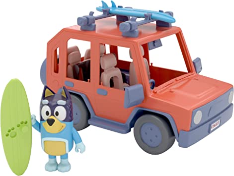 Photo 1 of Bluey, 4WD Family Vehicle, with 1 Figure and 2 Surfboards | Customizable Car - Adventure Time | for Ages 3+, Multicolor, 13018
