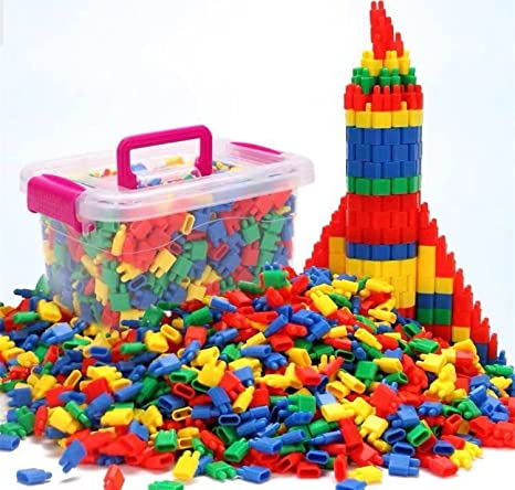 Photo 1 of eaclqins 1000 Piece Building Blocks Kids STEM Toys Educational Building Toys Interlocking Solid Plastic Educational Kit for Preschool Boys and Girls 3+, Creative Kids Birthday Gifts (Bullet Blocks) ( damage package ) 
