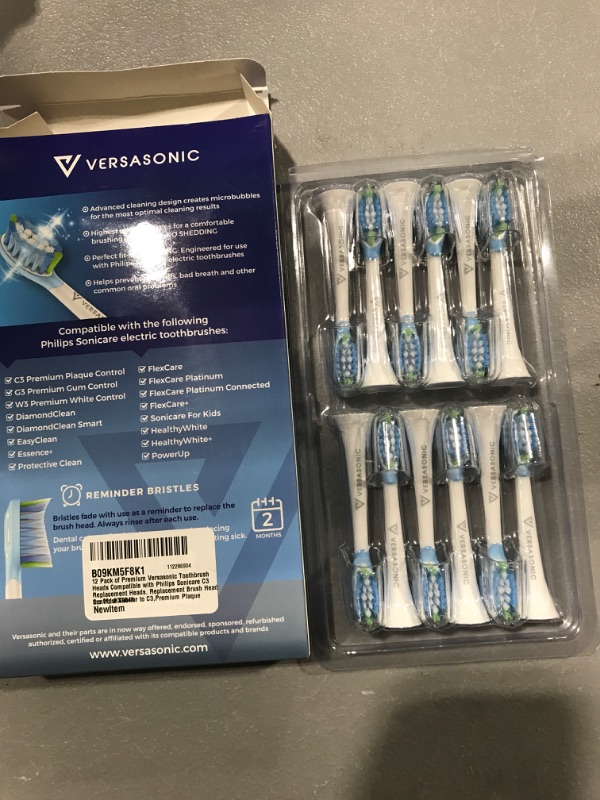 Photo 2 of 12 Pack of Premium Versasonic Toothbrush Heads Compatible with Philips Sonicare C3 Replacement Heads. Replacement Brush Heads are Most Similar to C3,Premium Plaque Control HX9044
