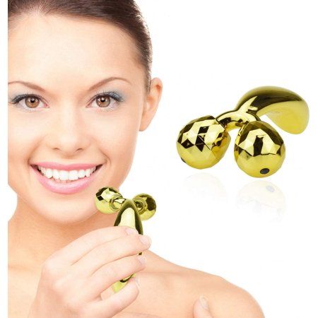Photo 1 of 3D Mini Roller Massager 360 Rotate Gold Thin Face Full Body Shape Massager Lifting Wrinkle Remover Facial Massage Relaxation Tool
