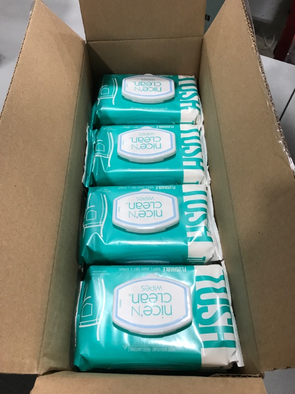 Photo 2 of 4 PACK OF 3 -Nice N Clean Plant-Based Flushable Wet Wipes
