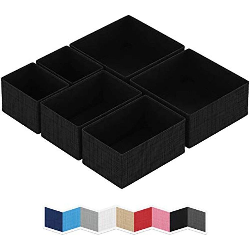 Photo 1 of [Set Of 6] Fabric Foldable Closet Organizer and Storage Baskets| (black)

