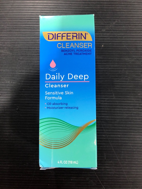 Photo 1 of Acne Face Wash with Benzoyl Peroxide by the makers of Differin Gel, Daily Deep Cleanser, Gentle Skin Care for Acne Prone Sensitive Skin, 4 oz Face Wash w/Benzoyl Peroxide