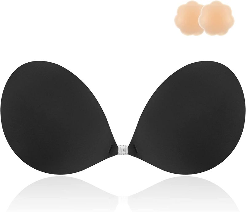 Photo 1 of [Size F] Niidor Adhesive Bra Strapless Sticky Invisible Push up Silicone Bra for Backless Dress with Nipple Covers Nude