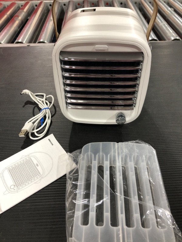 Photo 2 of SmartDevil Portable Air Cooler, Small USB Air Conditioner Fan with Night Light, Built-in Ice Tray, 90° Oscillation