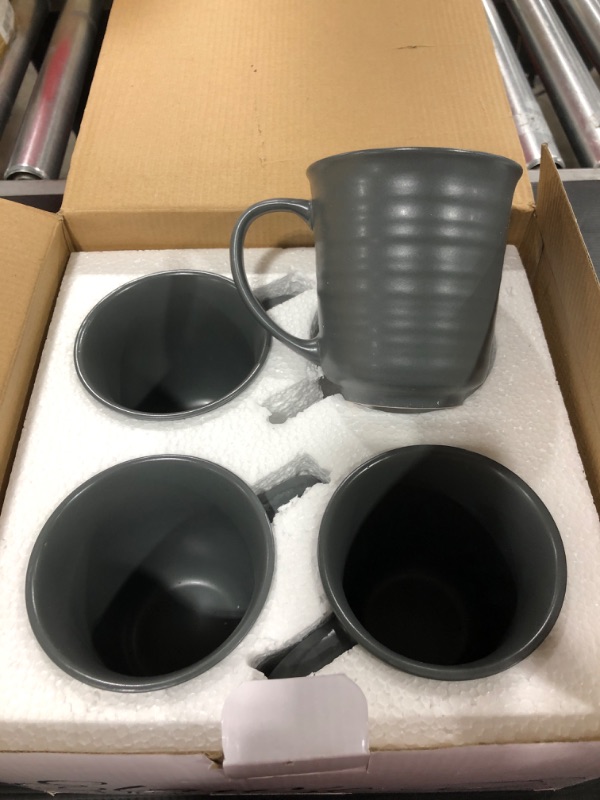 Photo 1 of 4 Pack of Large Ceramic Mugs- Grey