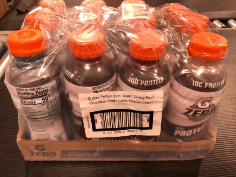 Photo 2 of (12 Bottles) Gatorade Zero with Protein, 10g Whey Protein Isolate, Zero Sugar, Electrolytes, 3 Flavor Variety Pack, 16.9 Fl Oz
