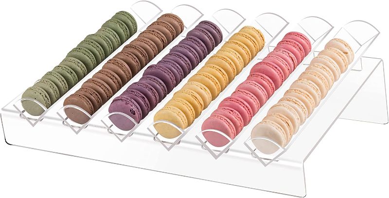 Photo 1 of BLBYHO Acrylic Macaron Display Tray, Macaron Stand Cookie Display Stand with 6 Slots