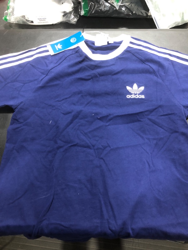 Photo 2 of Adidas Men's Slim-Fit Originals Three-Stripe Raglan T-Shirt Size S
