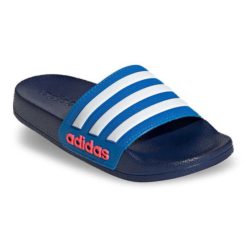 Photo 1 of Adidas Youth Boy's Adilette Shower Sandal in Dark Blue Size 1 Medium

