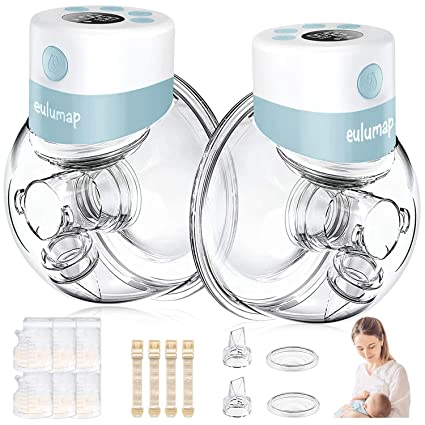 Photo 1 of Breast-Pump, Wearable Electric Low Noise Breast Pump, Rechargeable Portable Breast Pump with 2 Modes & 9 Levels, LCD Display Memory Function and Can Be Worn in-Bra, 24mm Flange, Hands Free Breast Pump
