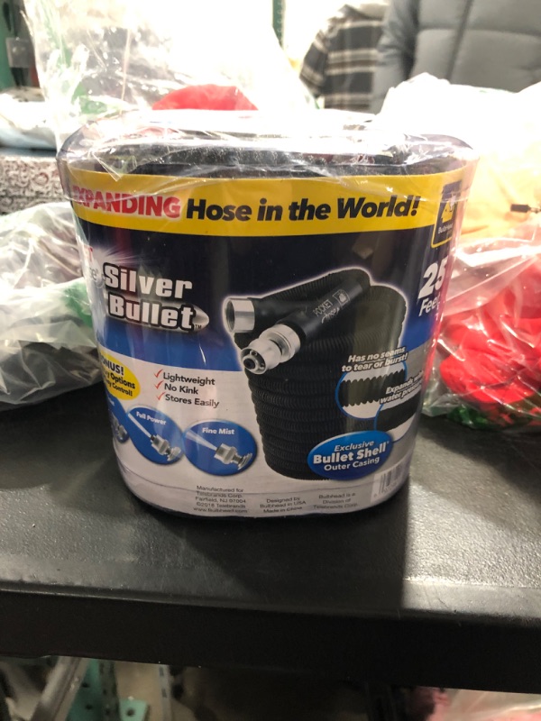 Photo 2 of 0.75 in. Dia. X 25 Ft. Silver Bullet Expanding Black Fabric Garden Hose
