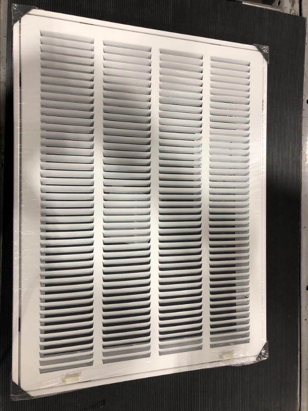 Photo 2 of 16" X 22" Steel Return Air Filter Grille for 1" Filter - Easy Plastic Tabs for Removable Face/Door - HVAC DUCT COVER - Flat Stamped Face -White [Outer Dimensions: 17.75w X 23.75h]