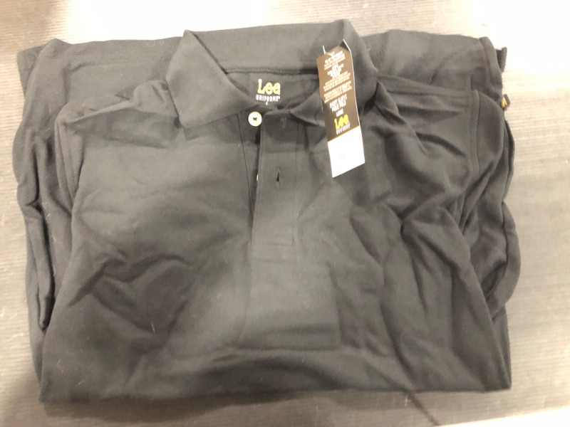 Photo 2 of [Size L] Lee Uniforms Men's Modern Fit Short Sleeve Polo Shirt -Black