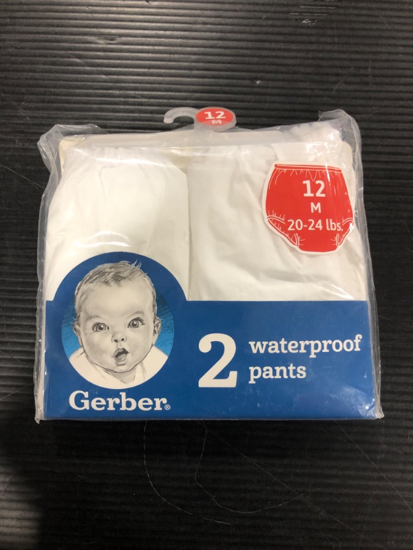 Photo 2 of Gerber Baby-Girls 2-Pack Waterproof Pant 12 Month White