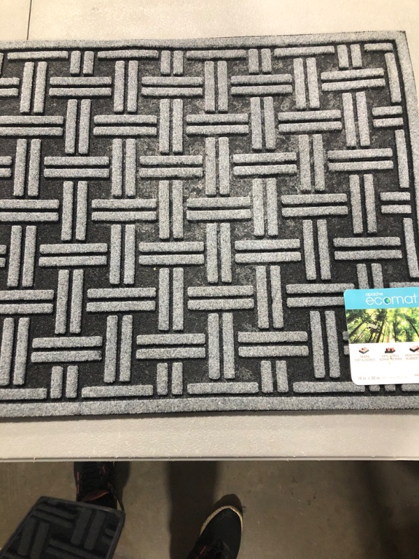 Photo 2 of 1&#39;6&#34;x2&#39;6&#34; Woven Rubber All Seasons Scraper Rug Black - Apache Mills