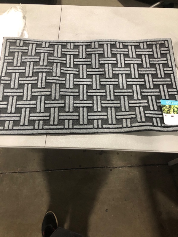 Photo 2 of 1&#39;6&#34;x2&#39;6&#34; Woven Rubber All Seasons Scraper Rug Black - Apache Mills