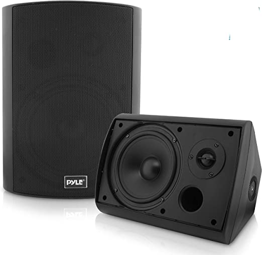 Photo 1 of Pyle Pair of Wall Mount Waterproof & Bluetooth 6.5'' Indoor/Outdoor Speaker System, with Loud Volume and Bass. Pair, Black.
