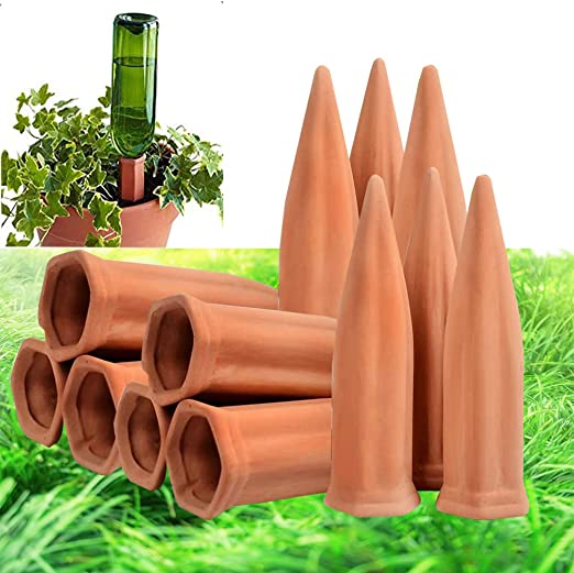 Photo 1 of 12 Pcs Plant Watering Stakes Automatic Plant Waterers for Vacations, Plant Watering Devices Terracotta Self Watering Spikes for Indoor & Outdoor Plants
