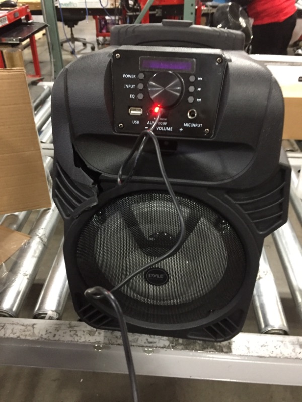 Photo 1 of 400W Portable Bluetooth PA Loudspeaker - 8” Subwoofer System, 4 Ohm/55-20kHz, USB/MP3/FM Radio/ ¼ Mic Inputs, Multi-Color LED Lights, Built-in Rechargeable Battery w/ Remote Control - Pyle PPHP844B