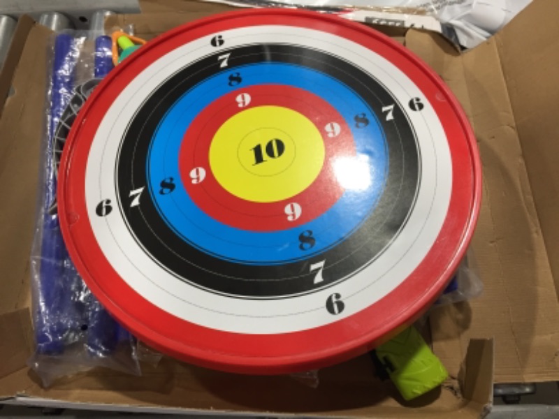 Photo 1 of Bow and Arrow for Kids - Toy Bow and Arrow, 1 Crossbow & 1 Bow, 6 Arrows & 10 Darts with Suction Head & Detachable Standing Target, Outdoor Indoor Games for Children Boys Girls
