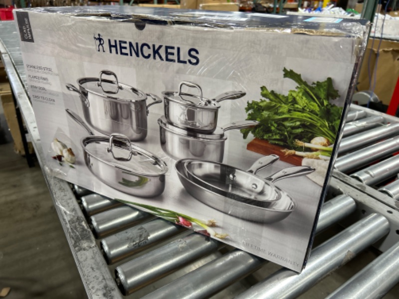 Photo 5 of HENCKELS Clad Impulse 10-pc 3-Ply Stainless Steel Pots and Pans Set, Cookware Set, Fry Pan, Saucepan with Lid, Saute Pan with Lid, Dutch Oven with Lid, Stay-Cool Handles, Induction Stove Compatible 10 pc Stainless Steel